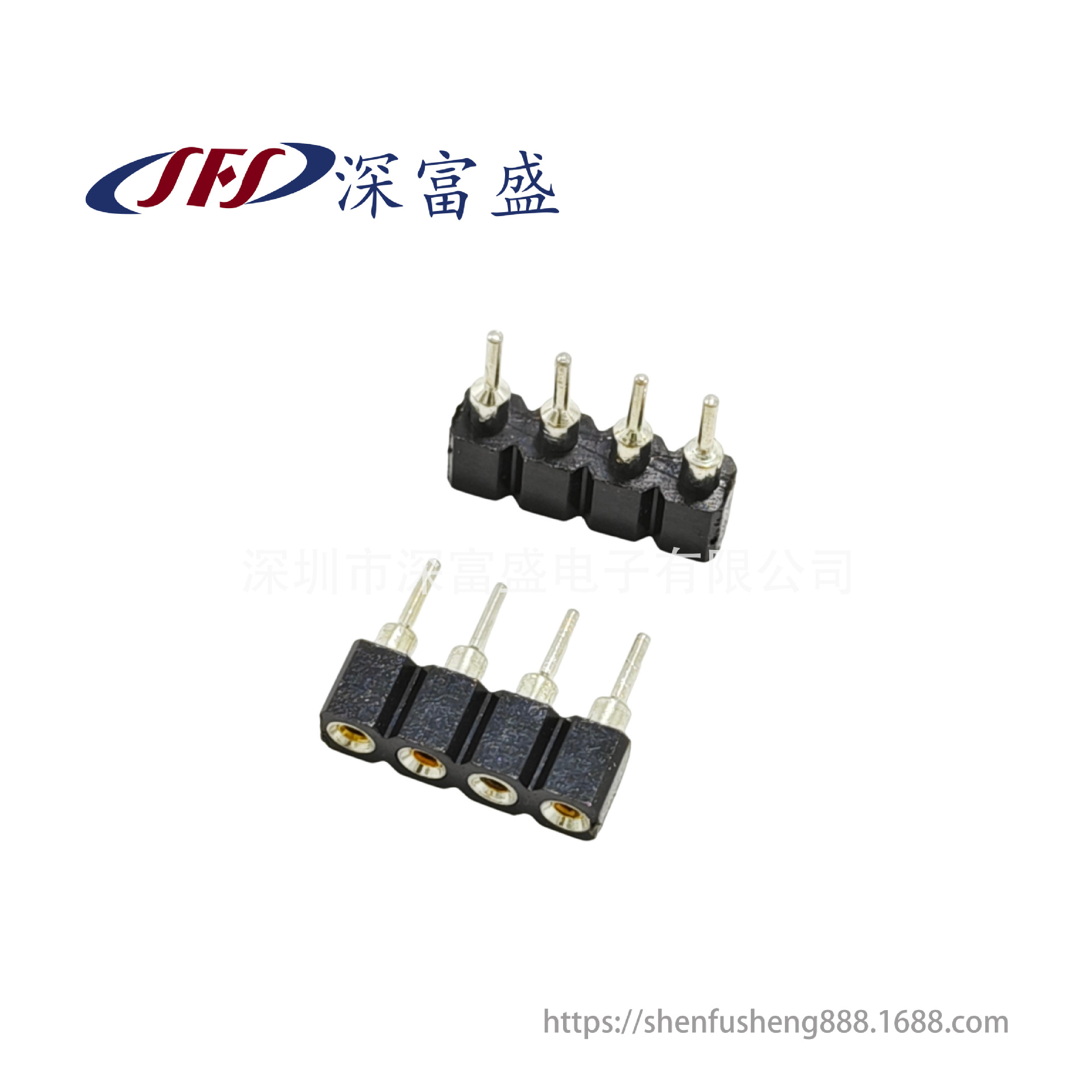 2.54MM间距 LED连接器 RGB  4P 圆孔母座  1X4P排母 黑胶大量现货