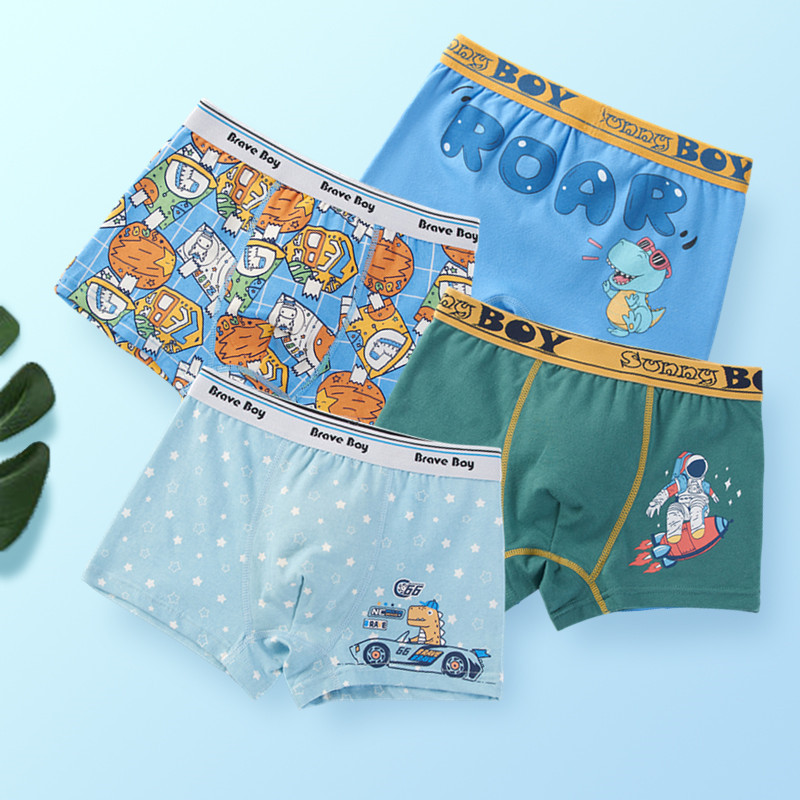 Ropa interior para niños, niños sin pedos, un tipo de algodón, niños pequeños, niños medianos, niños grandes, niños, bóxer, 7-10-15 años