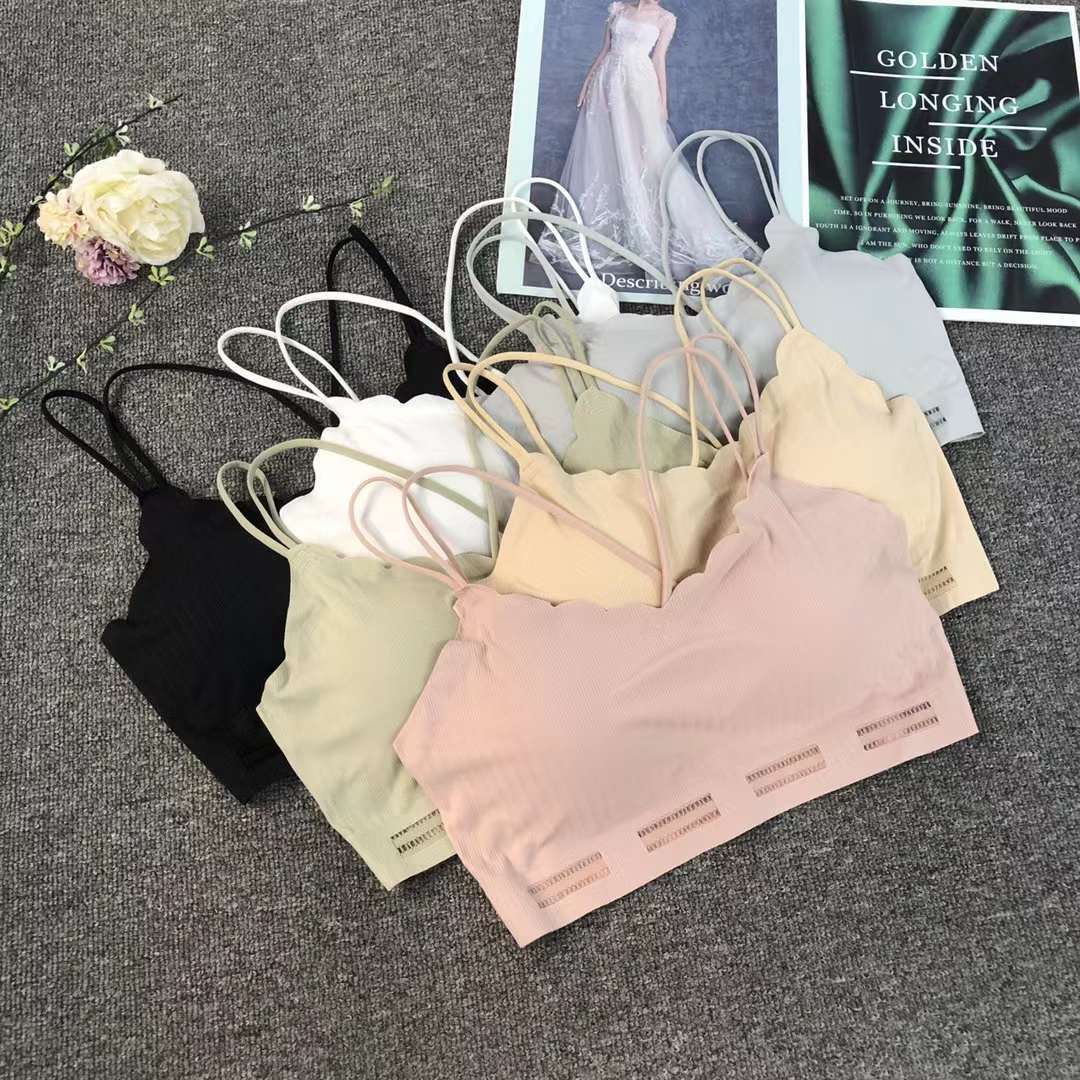 Nueva taza de látex sin marcas de alta calidad, chaleco de dama sin anillo de acero, bra de yoga, ropa interior deportiva, mujer al por mayor