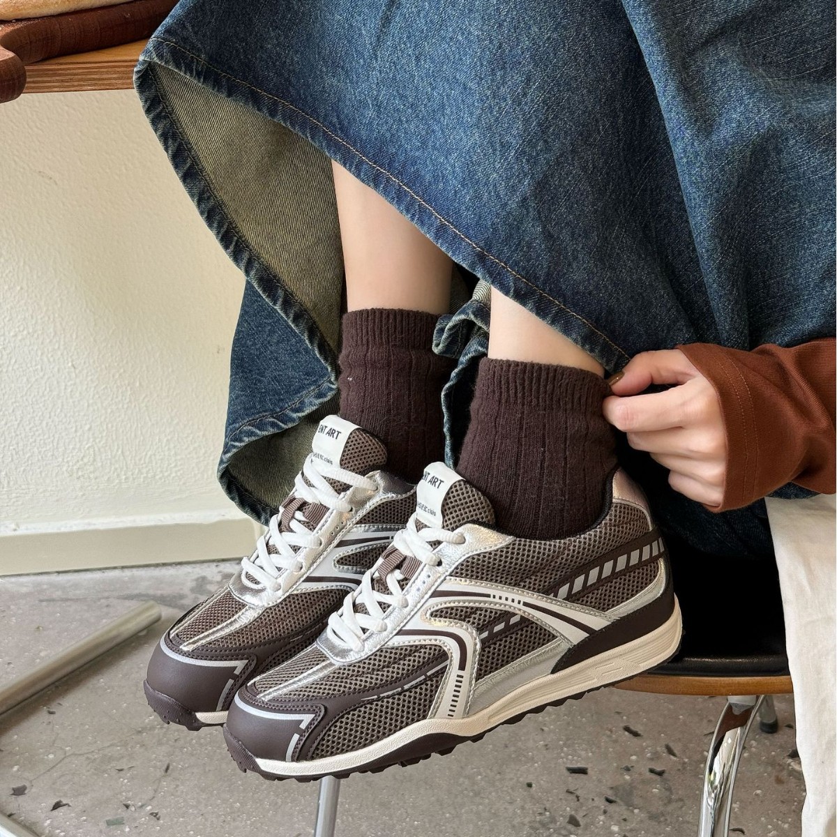 Women's 2025 New Autum Soft-Soled Leather Forrest Gump Shoes with Inner Heightening, Mesh Breathable Thick-Soled Sports and Leisure Shoes