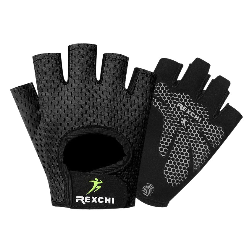 Guantes de fitness de medio dedo entrenamiento de levantamiento de pesas para hombres antideslizante resistente al desgaste anti-capullo deportes al aire libre guantes de equitación transpirable Delgado