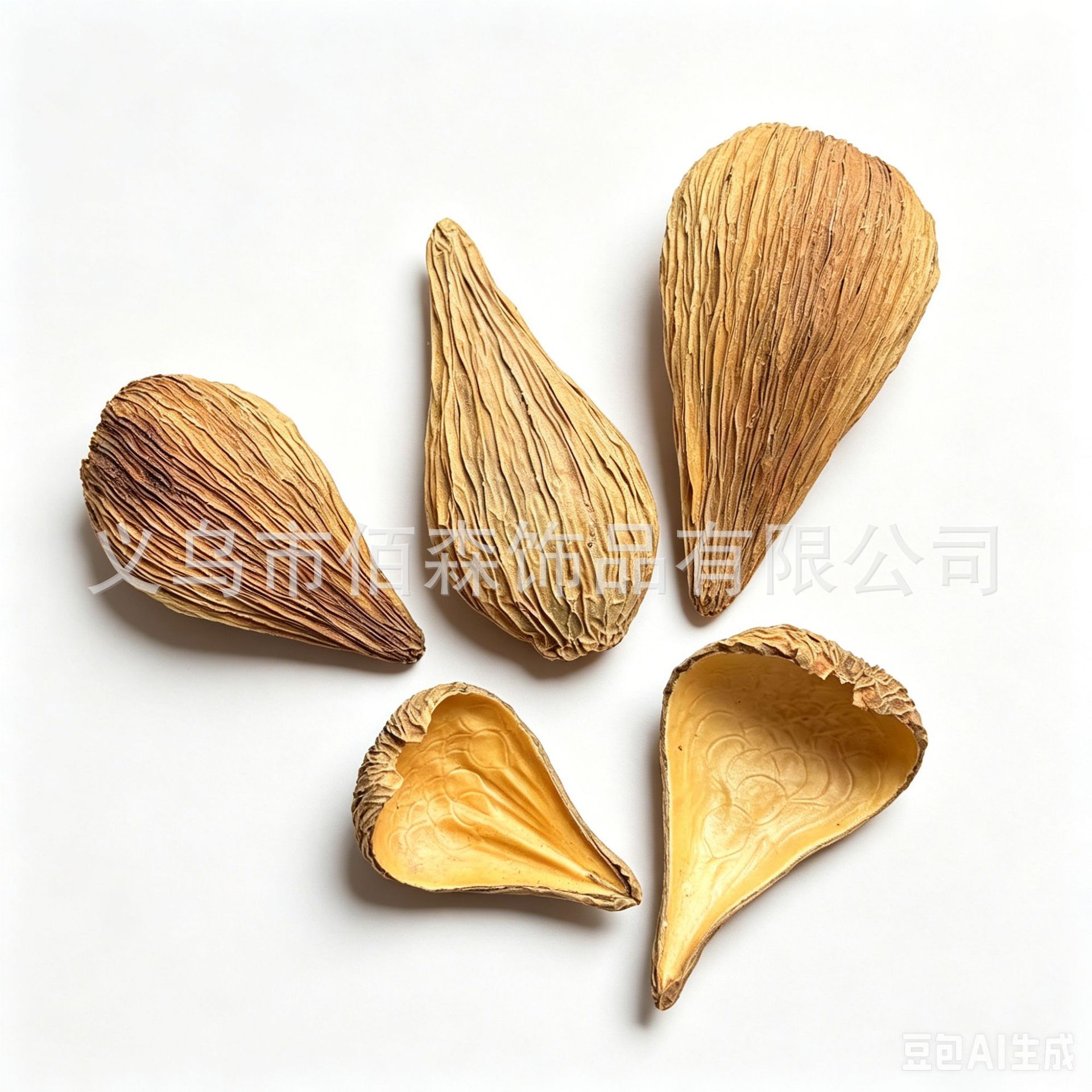 进口标本植物油画莲瓜皮干壳diy小瓢手工冰箱贴豆荚娃娃果壳木瓢
