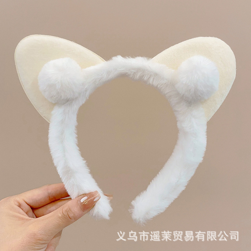 曲奇饼干洗脸发箍女2025新款毛绒压发头箍可爱发卡子防滑发捆头饰|undefined