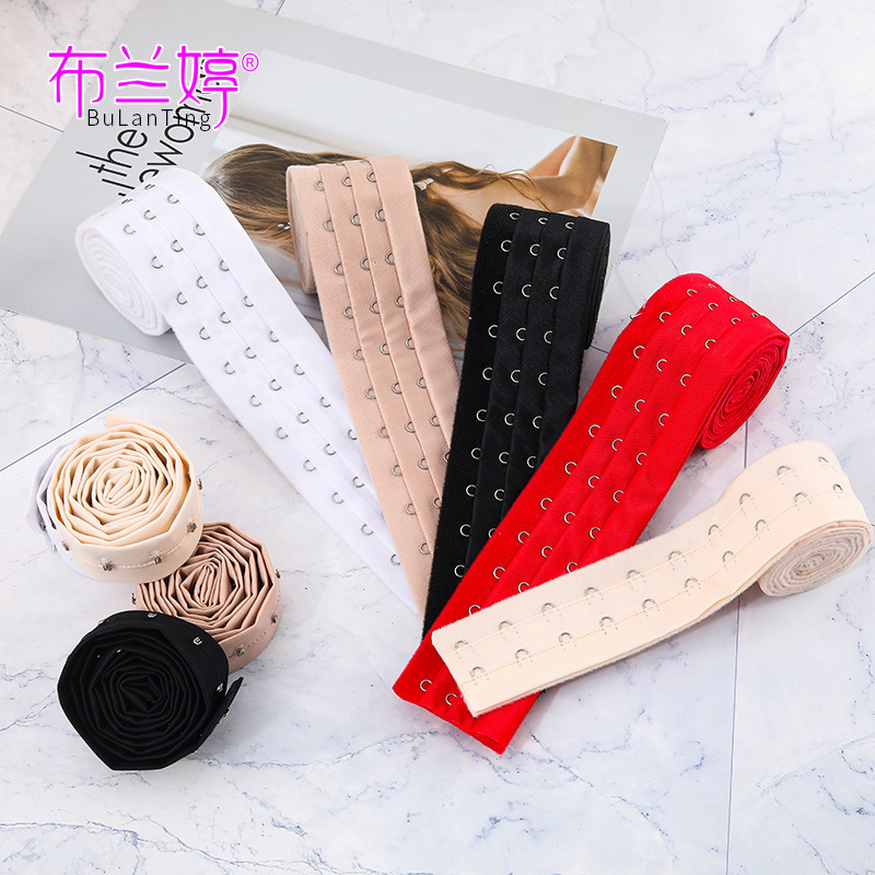 Three rows of coded buckles, matching buckles, bra cloth hooks, underwear accessories, stainless steel back male and female hooks