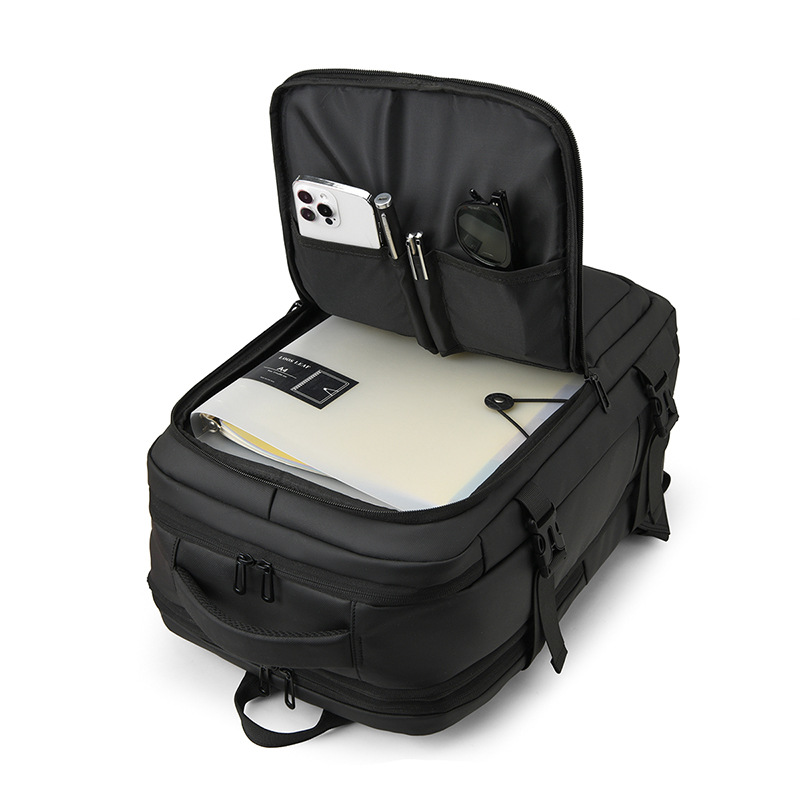 Bolsa de computadora de negocios expandible para hombres multifuncional a prueba de rociadores, mochila de viaje de negocios, bolsa de viaje de gran capacidad