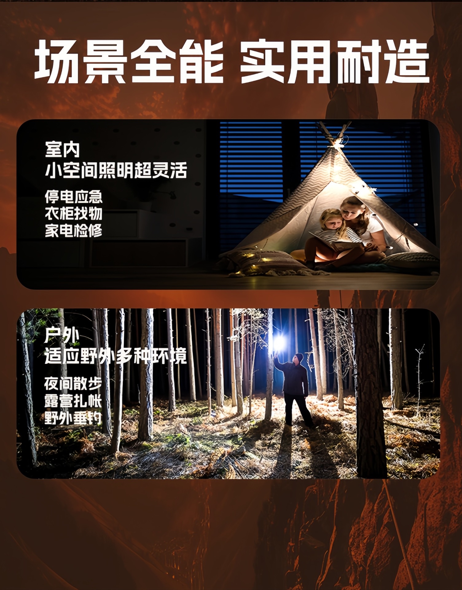 Cross-Border High-Brightness Long-Range Flashlight with Replaceable Battery for Emergency Lighting during Power Outages, Handheld Flashlight for Outdoor Camping
