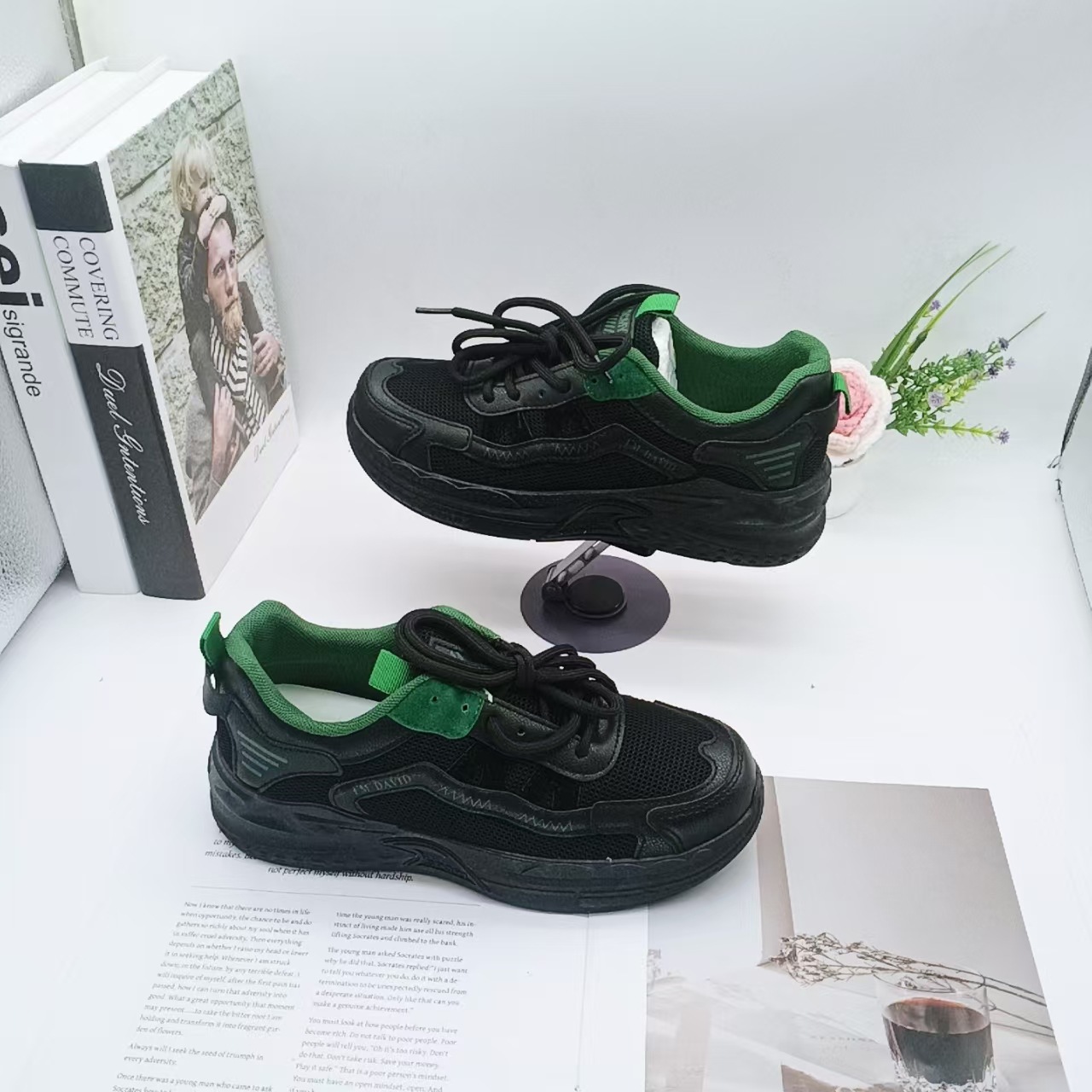 Zapatos de otoño de Double Net 2025, nuevos zapatos de carreras para estudiantes de escuela secundaria, zapatos de moda coreanos, zapatos de papá