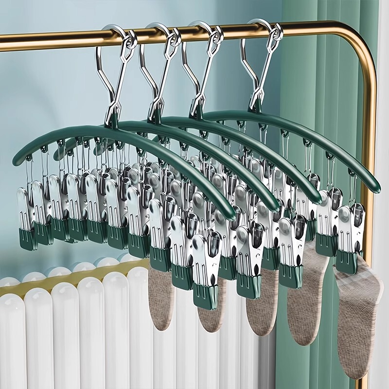 Stainless Steel Sock Clips Multi-Clip Windproof Traceless Household Underwear Hanger Multifunctional Sock Drying Tool Stainless Steel Sock Clips Multi-Clip Windproof Traceless Household Underwear Hanger Multifunctional Sock Drying Tool