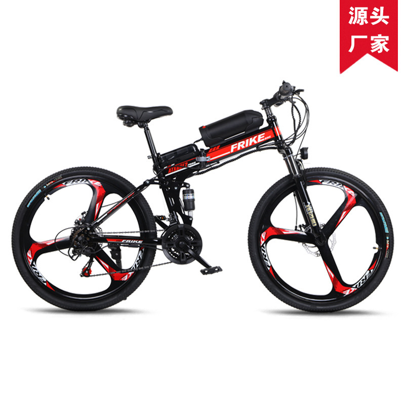 Source Factory Foldableing Lithium Electric Mountain Bike Electric Power-Assisted Bicycle Soft Tail Double Shock-Absorbing Transmission Bicycle