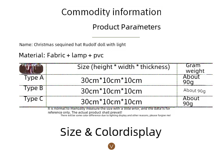 Karácsonyi manó baba világító flitteres valentin napi dekor_voghion.com