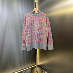 经典暗纹提花羊棉混纺男士圆领羊毛衫毛衣men sweater