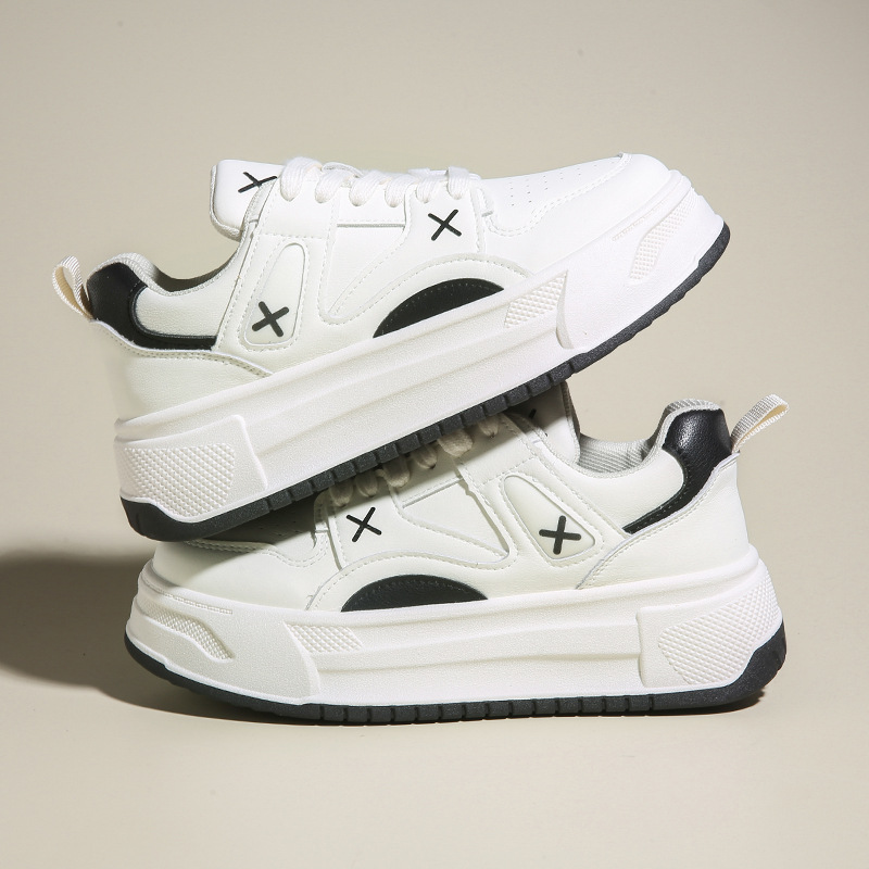 2024 début du printemps nouvelle édition coréenne petites chaussures blanches femme Instagram étudiant sport et loisirs chaussures de planche chaussures de tir de rue semelle épaisse_voghion.com