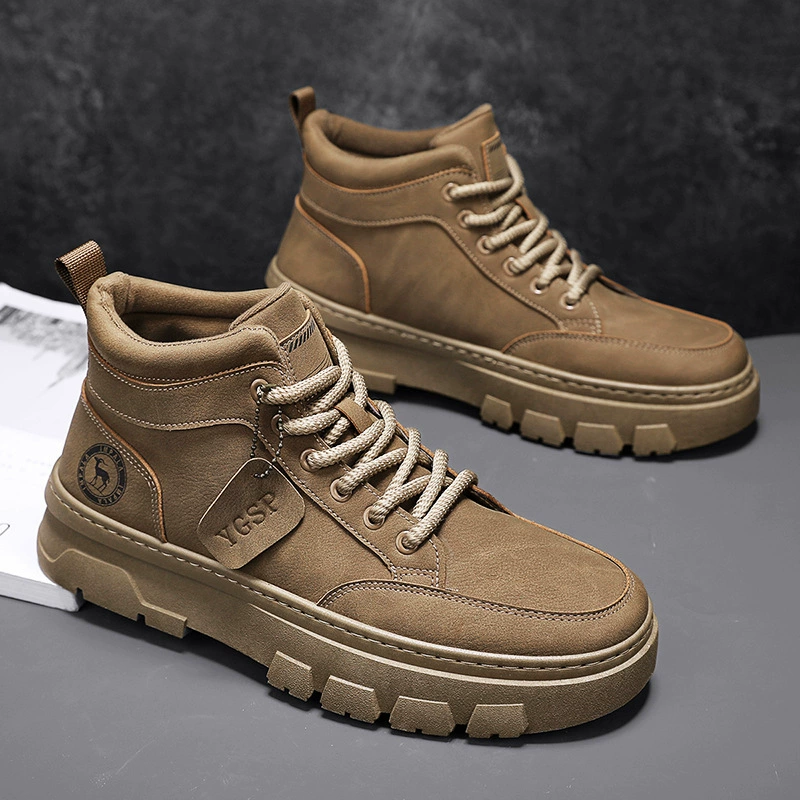 Мужская обувь осенняя спортивная обувь с толстой подошвной досуг, мужская летняя нескользящая и износостойкая стройка