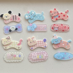 新しい女の子の漫画の子犬の猫の二重のアクリルの部品diyの手作りの材料のヘアピンの装飾の携帯電話のケース