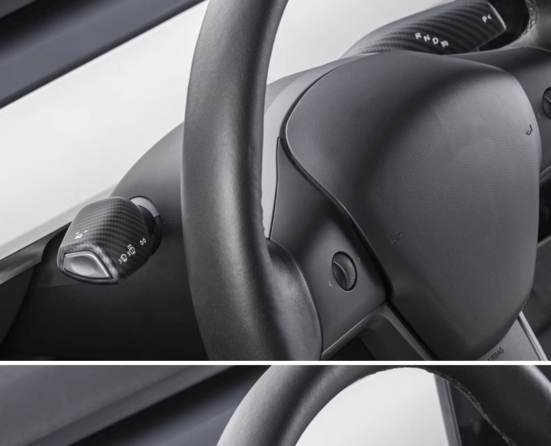 Suitable for Tesla Model3/Y gear rod cover interior decoration handle decorative patch carbon fiber lever modification ya accessories