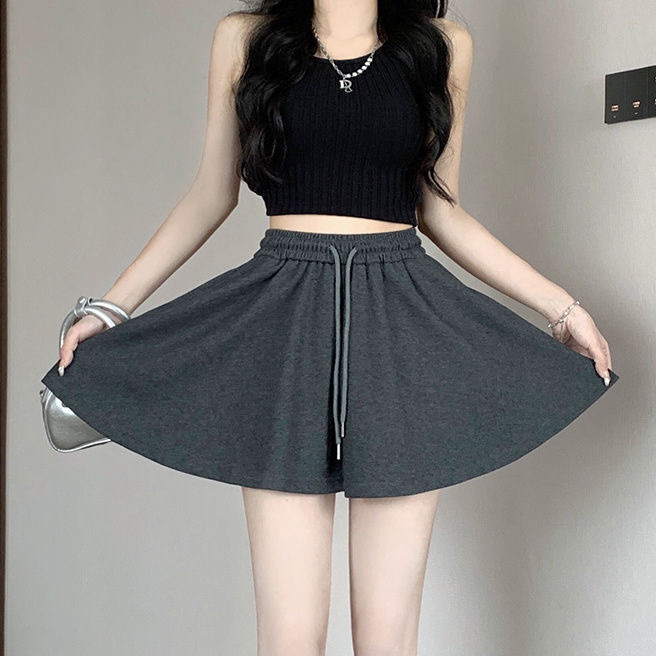 【Direct from Manufacturer - Customizable】Korean-Style Women's Summer Shorts, Women's Sports A-Line Wide-Leg Skirt Shorts