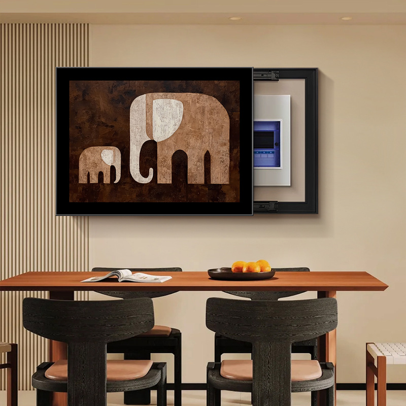 2026 New Model Electric Meter Box Decorative Painting Retro Elephant Power Distribution Box Cover Hanging Painting Power Box Main Switch Box Wall Art 2026 New Model Electric Meter Box Decorative Painting Retro Elephant Power Distribution Box Cover Hanging Painting Power Box Main Switch Box Wall Art