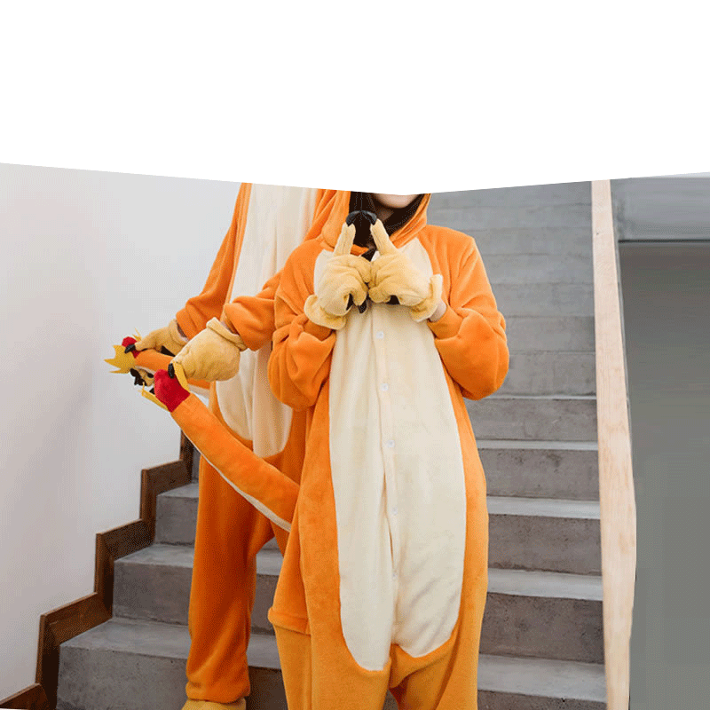 FUENTE Fábrica al por mayor pareja niños de dibujos animados animal de una sola pieza pijamas de franela Otoño e Invierno engrosada dinosaurio cálido