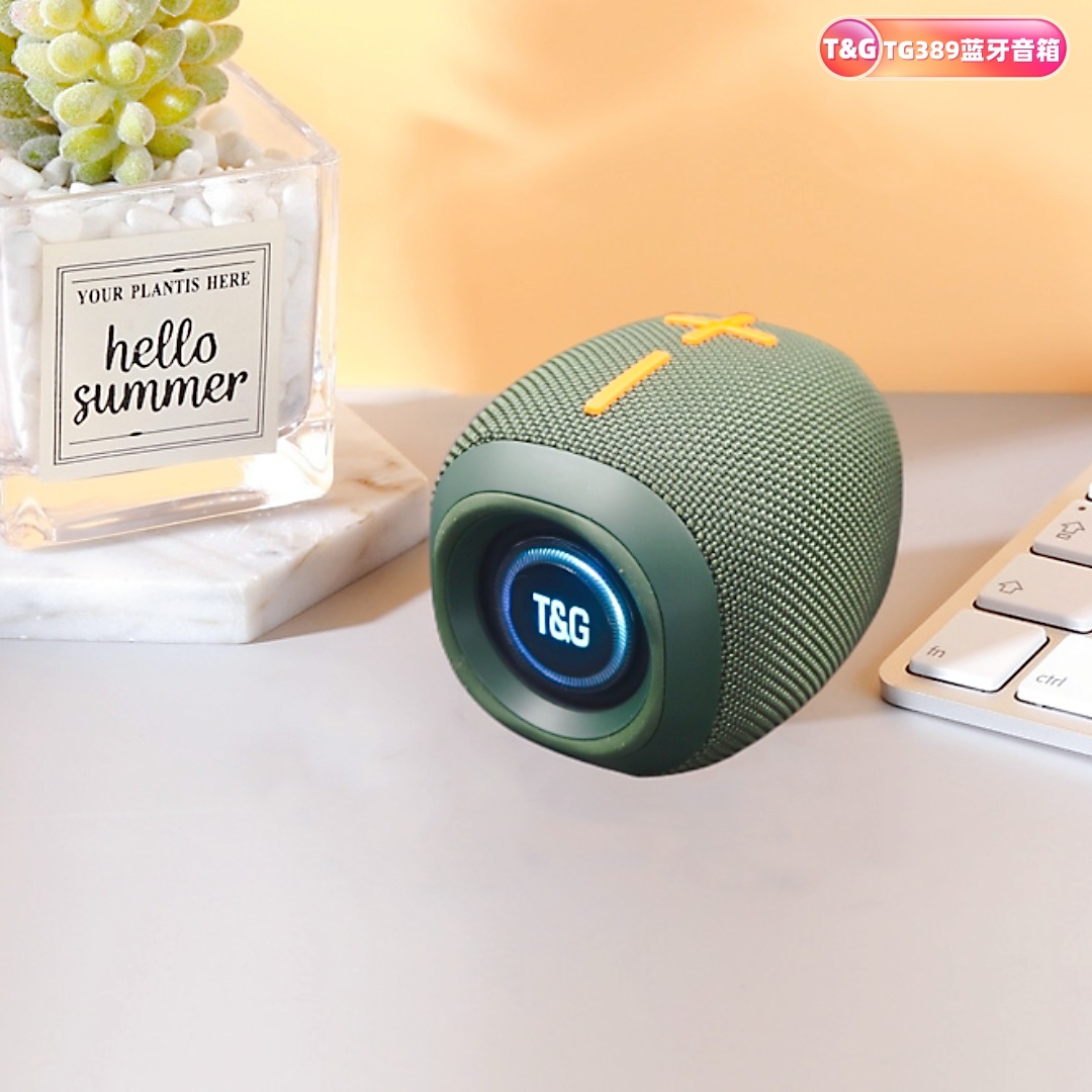 Transfronterizo nuevo altavoz Bluetooth TG389 modo de audio dual EQ al aire libre TWS pareja impermeable IPX5 cañón de acero pequeño