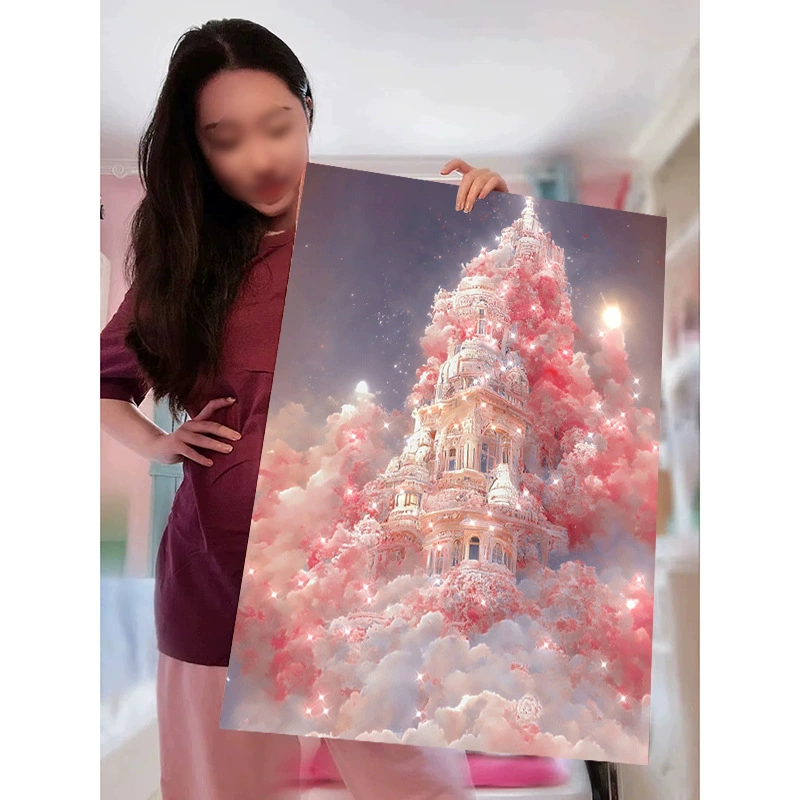 Кристальная живопись холст пейзаж — полный наборов DIY, размеры 30×40 и 40×50 см, деревянная коробка или белая рама