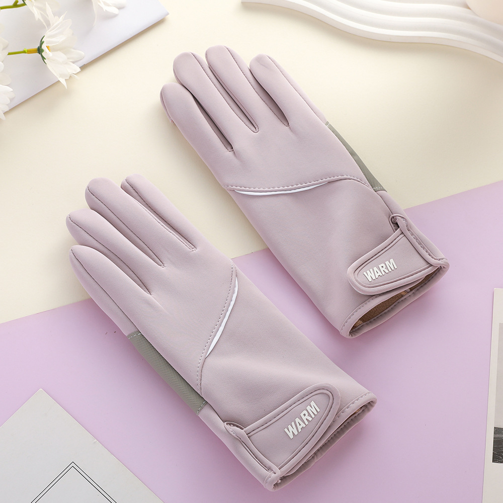 Guantes cálidos para mujeres otoño y invierno para montar a prueba de frío conducir a prueba de viento pantalla táctil impermeable invierno al aire libre guantes de terciopelo