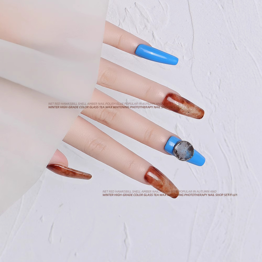 Nueva Carey ámbar Otoño e Invierno esmalte de uñas pegamento blanco francés popular latte uñas fototerapia traje 9 colores