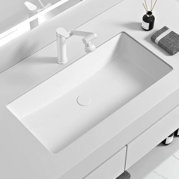 Hotel de gran tamaño lavabo oval lavabo cerámico lavabo incrustado cuadrado lavabo grande lavabo único