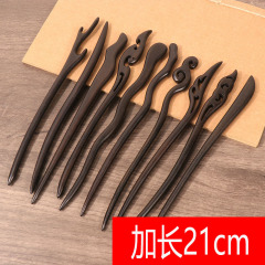 檀木髪かんざし新中国式高級感女性古風盤髪木かんざしヘアピン黒檀木髪かんざし素かんざし黒