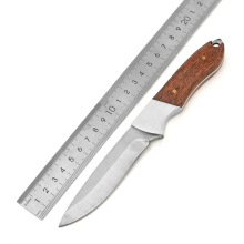 不锈钢三刃木直刀户外家用防身小刀战术求生刀具野营带刀套小直刀