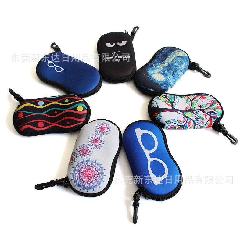 Cross-Border Diving Material Glasses Bag Portable Glasses Bag Sunglasses Zipper Soft Box Glasses Case Outdoor Sunglasses Storage Bag