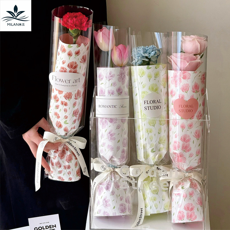 Inswind pegatinas adhesivas paquetes de flores hechos a mano DIY material caja de regalo decoración regalos pegatinas floral al por mayor