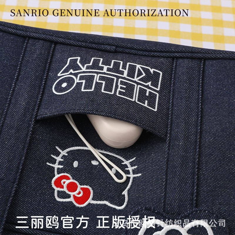 三丽鸥正版授权凯蒂猫牛仔单肩保龄球包秋季新款工厂直销刺绣手提|undefined