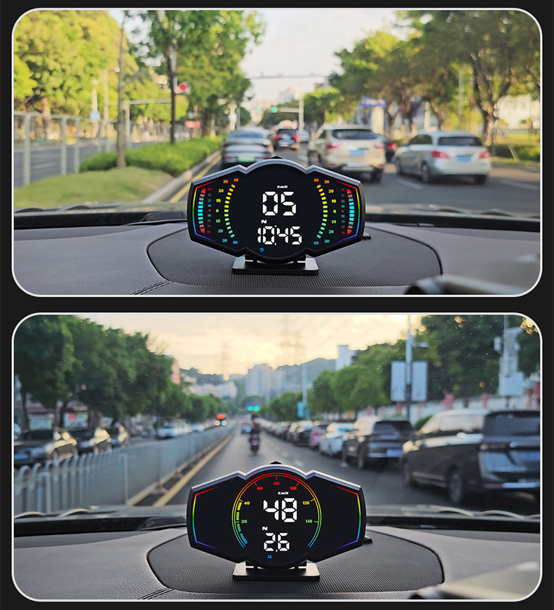 Car HUD Head-Up Display GPS Speed Time Slope Meter G18