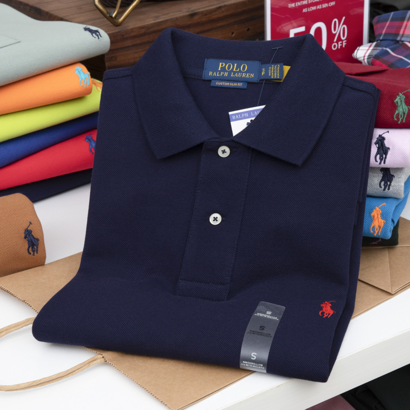 Cross-Border Genuine Rl Ralph Lauren New Business Casual Solid Color Short-Sleeve Polo Shirt Men's T-Shirt Cross-Border Genuine Rl Ralph Lauren New Business Casual Solid Color Short-Sleeve Polo Shirt Men's T-Shirt
