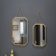 Nordic style iron square wall-mounted mirror for bathroom, toilet, dormitory, wall-mounted mirror for washbasin, hanging makeup mirror