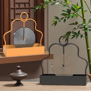 Creative Iron Art Mosquito Coil Holder for Home Use with Incense Tray, Fireproof and Anti-Scalding Stainless Steel Incense Burner