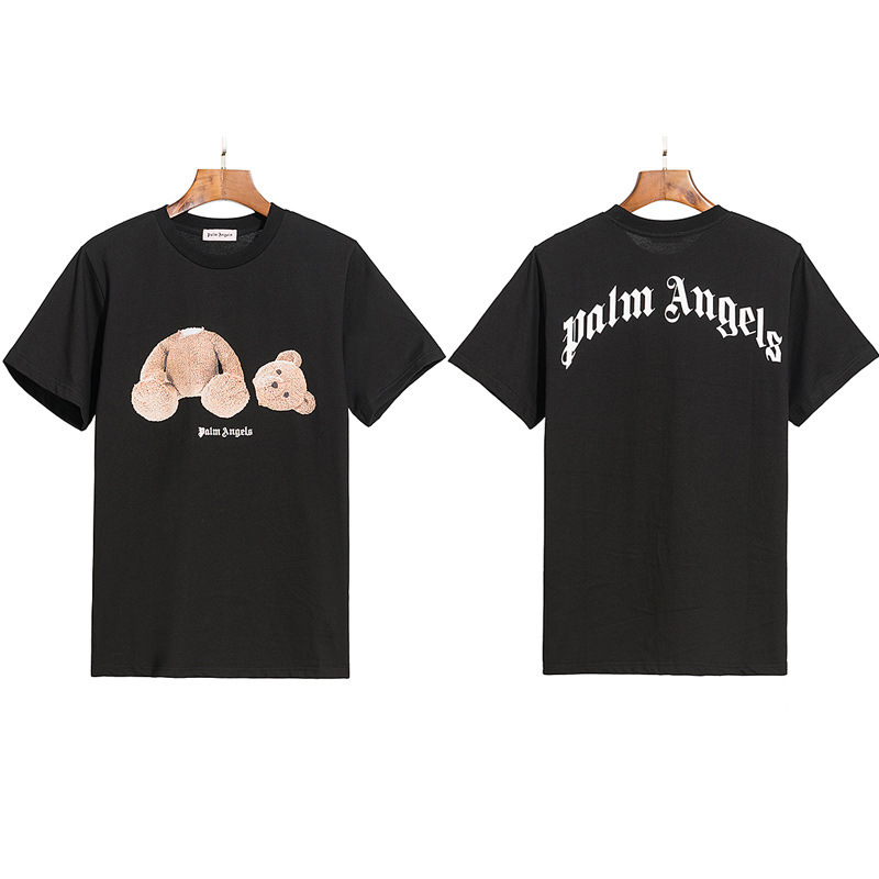 PALM半袖の正しいバージョン パームエンジェルス ヘッドレスベア エンジェルス バタフライプリント Tシャツ テディベア 半袖|undefined