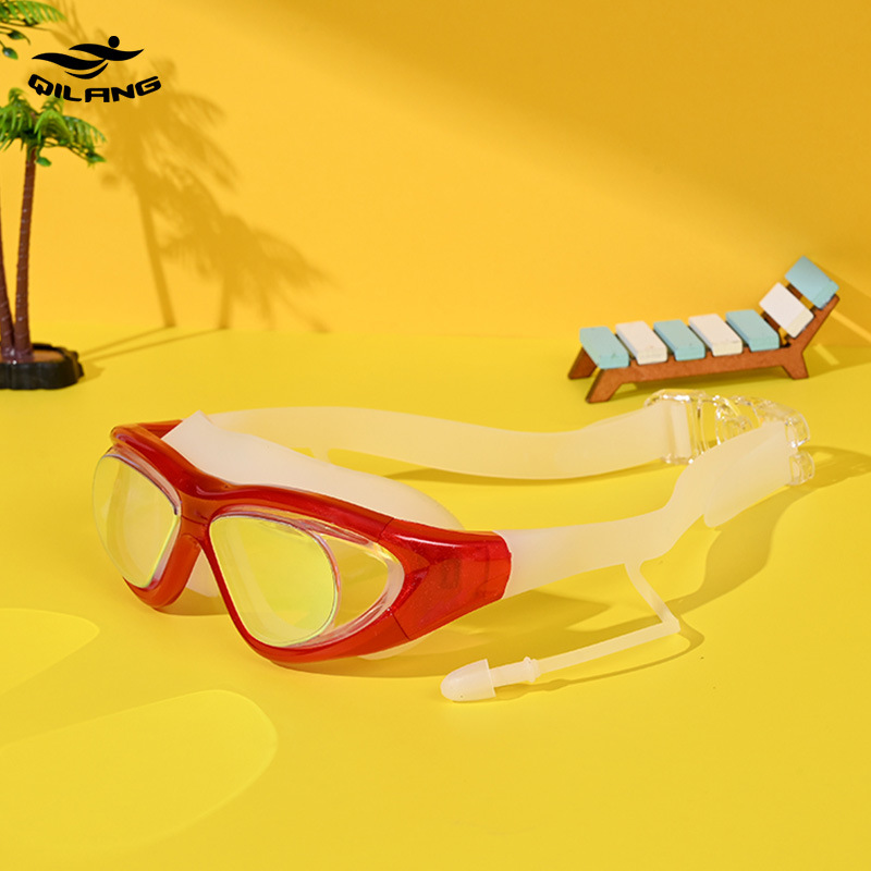 Lentes de natación para adulto con tapones para oídos de PC antivaho para natación