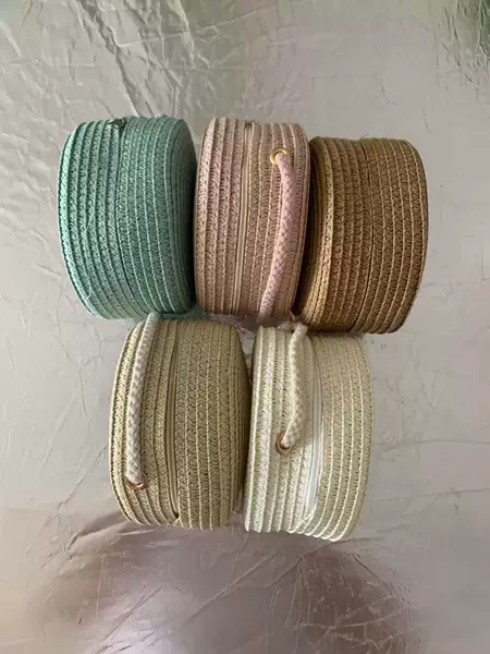 Foreign Trade Tail Handle Summer Handmade Straw Woven Children's Bag Shoulder Crossbody Bag Baby Girl's Cute Coin Purse