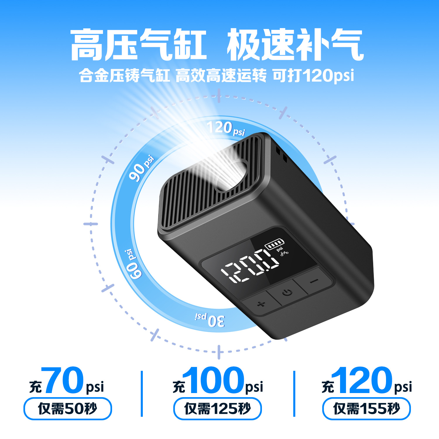 Mini Road Bike Electric Pump Portable Car-Mounted Handheld Smart Air Pump Wireless Electric