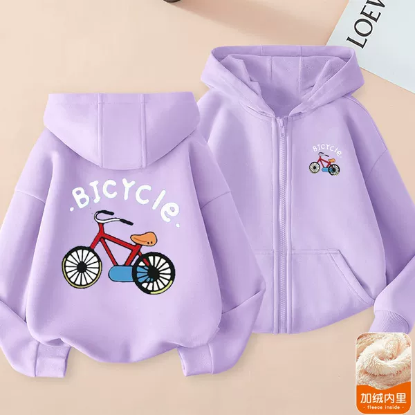 Purple fleece sweatshirt with zipper