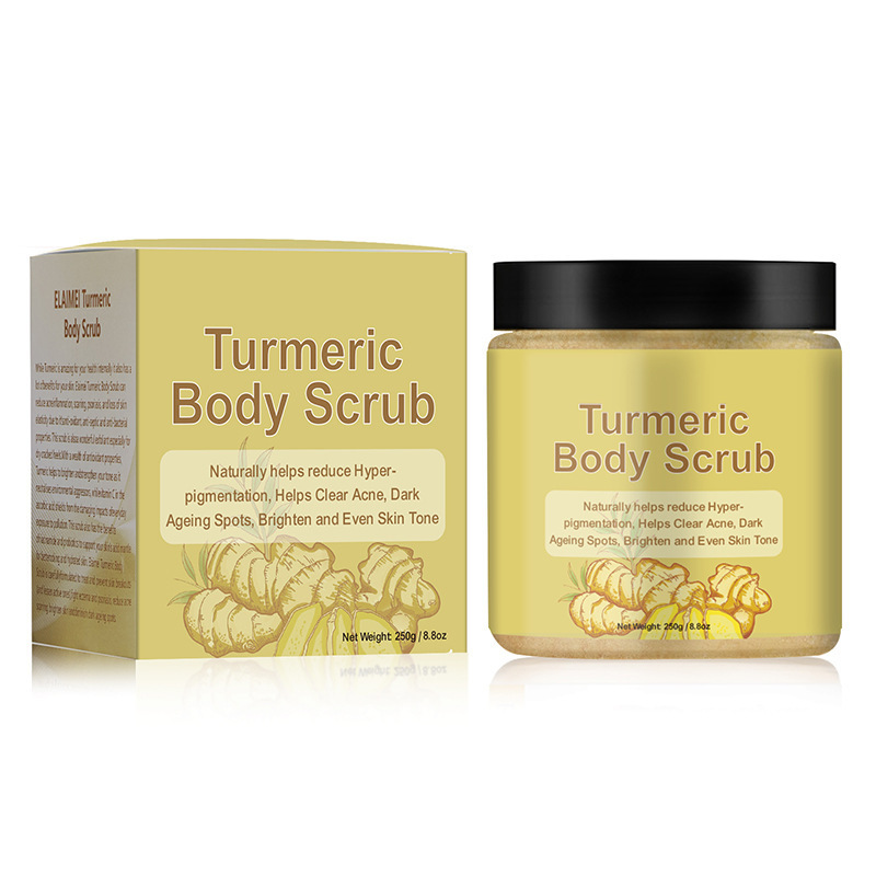 跨境姜黄磨砂膏现货身体面部护理清洁黑色素去角质Turmeric scrub|undefined