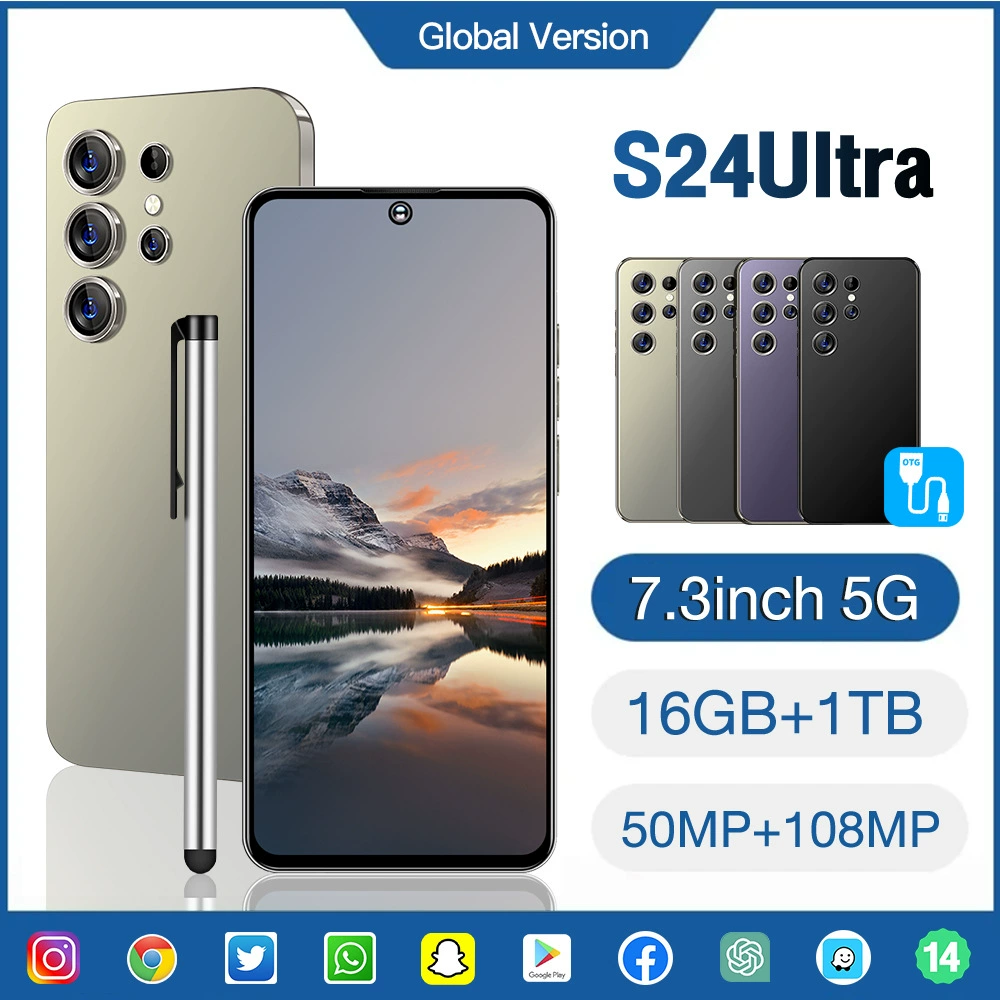 Смартфон S24 Ultra, 7,3 дюйма 5G, 16 ГБ + 1 ТБ, камеры 50МП/108МП