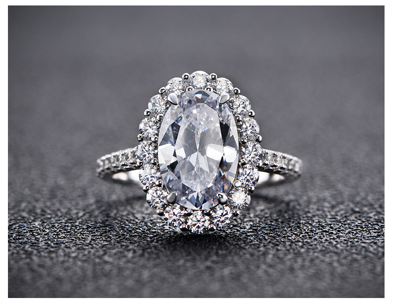 Fashion Geometric Sterling Silver Inlay Zircon Rings 1 Piece