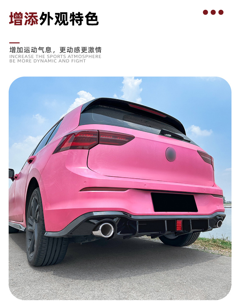Suitable for Volkswagen Golf 8, Golf Mk8 Rline Gti with Lighted Rear Lip Spoiler Modification
