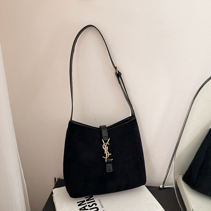 Cross-border Poplar Forest New ROSE Style Underarm Bucket Bag Large Capacity Shoulder Commuter Women's Bag - Thumbnail 3