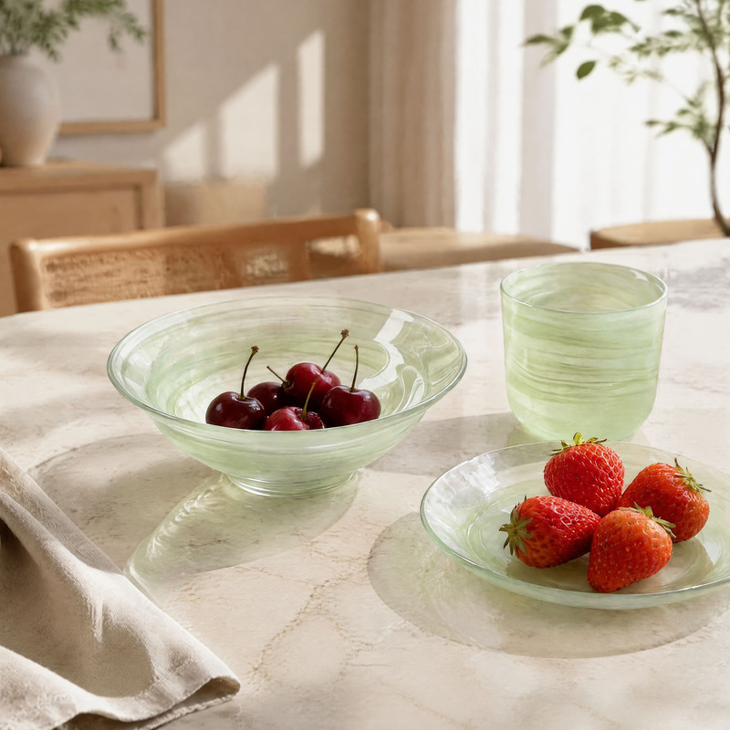 Ink cloud pattern glass plate tableware for home use, salad bowl, fruit plate, dessert bowl, Japanese-style tableware plate Ink cloud pattern glass plate tableware for home use, salad bowl, fruit plate, dessert bowl, Japanese-style tableware plate