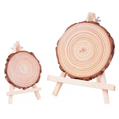 Hole-punched pine wood slices handmade DIY wooden creative craft decoration painting kindergarten environment creation round wood slice hanging ornament