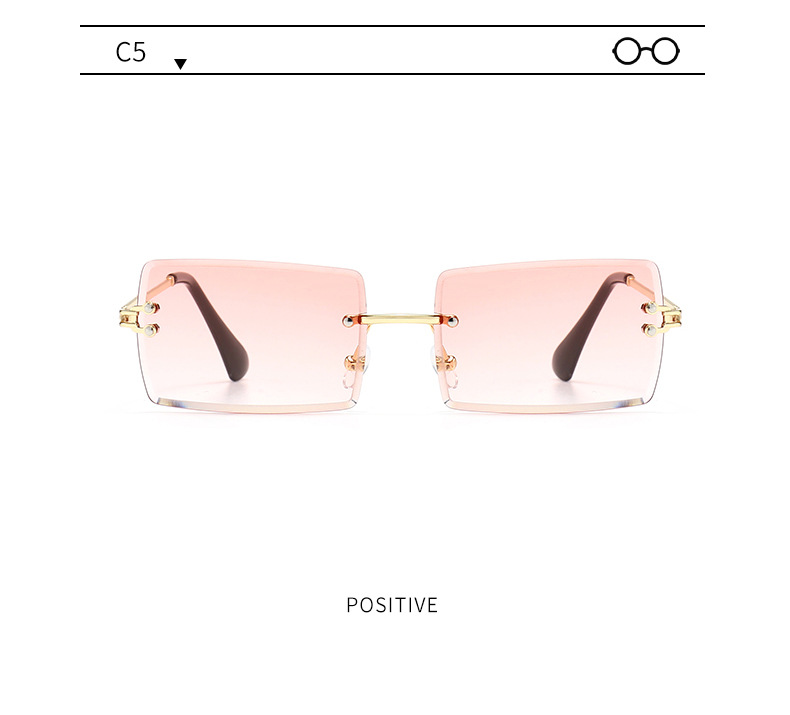 New Fashion Frameless Trimming Square Sunglasses display picture 15