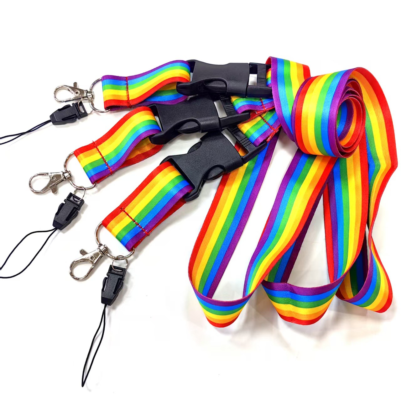 Correa de Sublimación de 2.5cm con Diseño de Arcoíris, en Existencia, Venta Caliente Transfronteriza, Regalo Publicitario, Correa Promocional Colorida para Teléfono